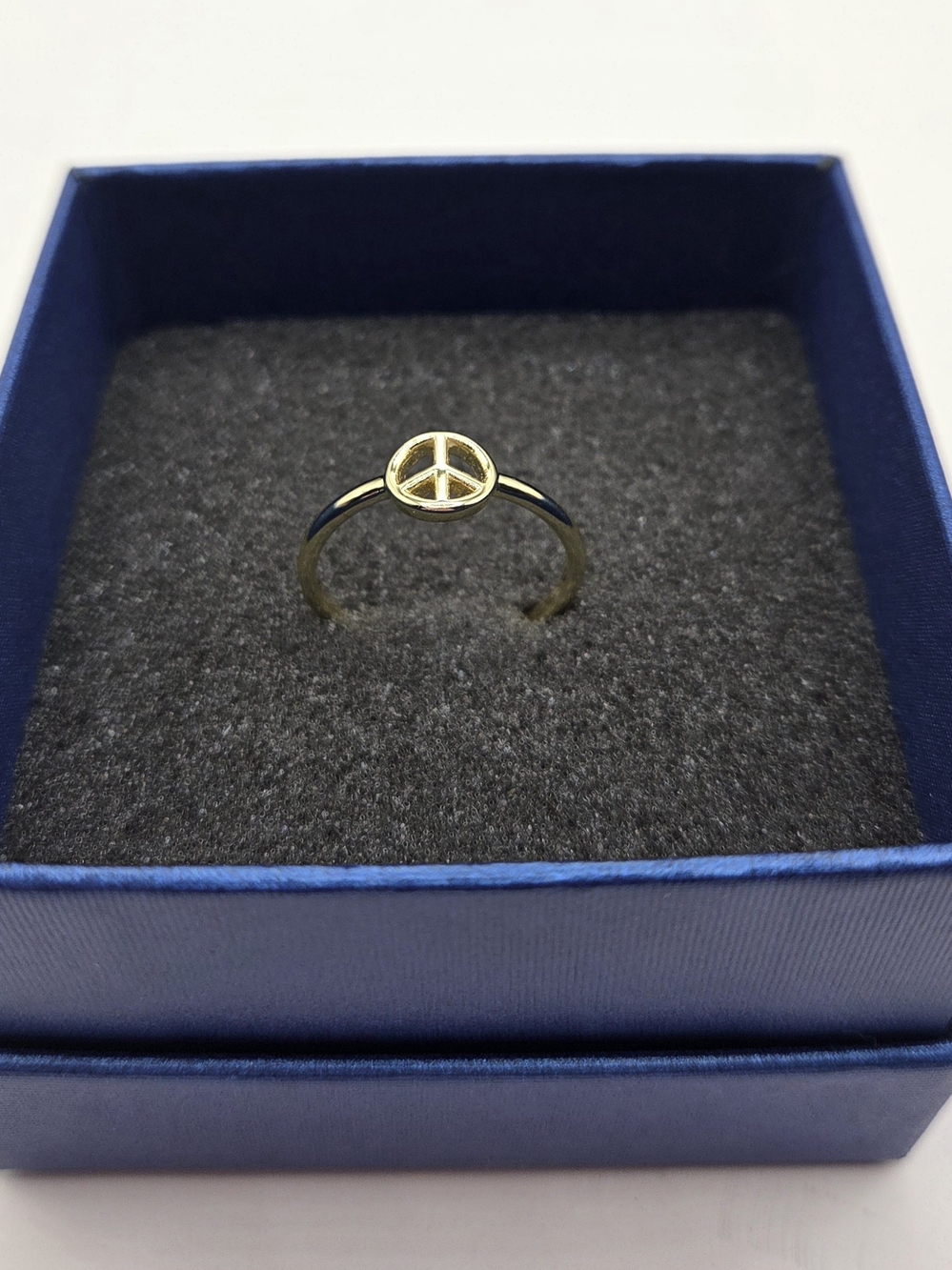 Gold Peace Sign Ring Size 10